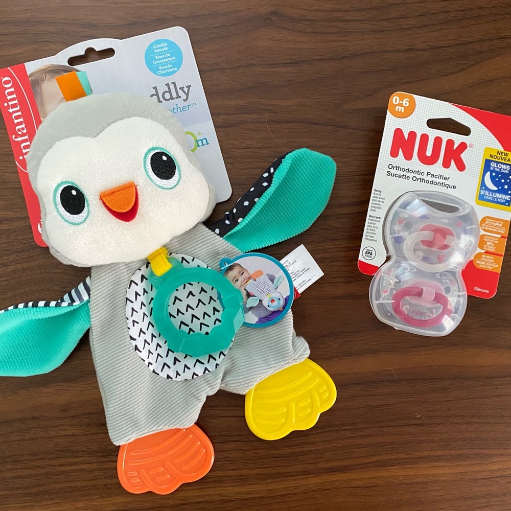 NWT Infantino Teether and Nuk Pacifier Set